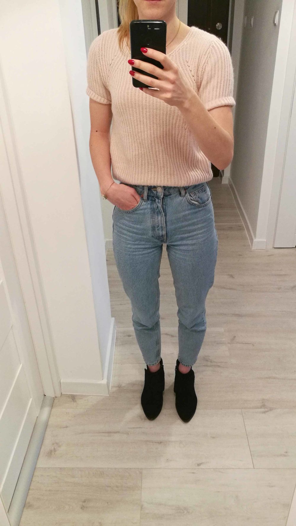 Sweter Pudrowy Roz Hm Stylizacja
