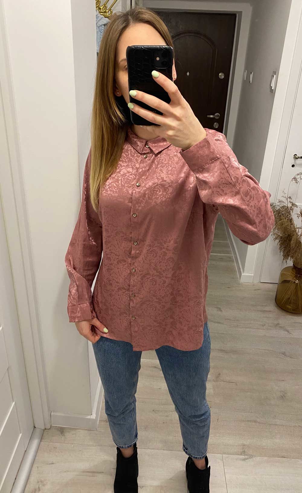 różowa koszula Only
